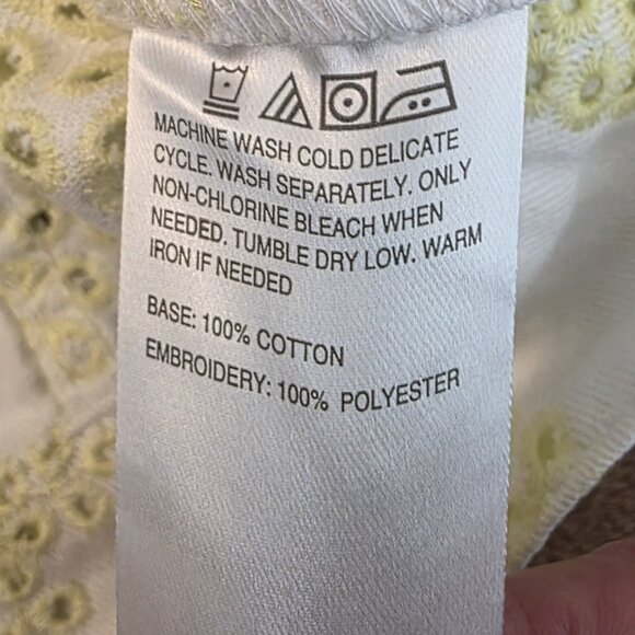 G by Giuliana Jacket Womens Medium Eyelet Embroidered Denim Button Floral M - Picture 13 of 16